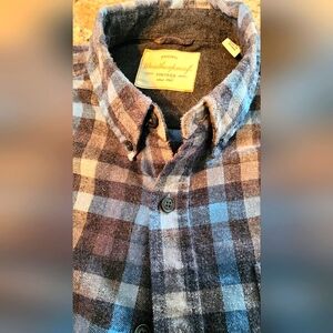 Weatherproof Men's Blue And Gray Plaid Shirt Size Large